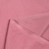 Velours polyester côtelé rose