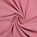 Velours polyester côtelé rose