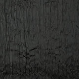 Black crinkle-effect pleated polyester satin
