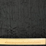 Black crinkle-effect pleated polyester satin