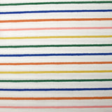 Coton imprimé rayures colorées fond blanc cassé