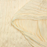 Satin de polyester plissé effet froissé ivoire