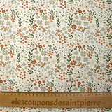 Algodón estampado con flores Ilona fondo blanco roto