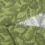 Coton imprimé envolée de feuilles fond vert