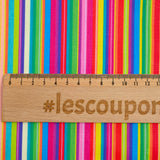 Coton imprimé rayé multicolore