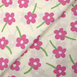 Coton imprimé les fleurs de Rose fond écru