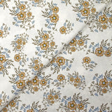 Algodón estampado con flores Naïla fondo blanco roto