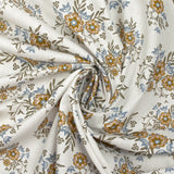 Algodón estampado con flores Naïla fondo blanco roto