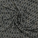 Mousseline imprimée doré Nahui noir et blanc