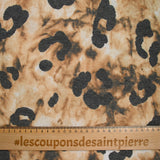 Jersey de polyviscose french terry imprimé léopard camel