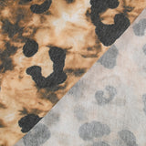 Jersey de polyviscose french terry imprimé léopard camel