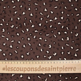 Velours de coton côtelé imprimé guépard fond marron