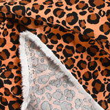 Velours de coton côtelé imprimé léopard fond camel