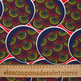 Cotton printed ethnic utrecht yellow and navy red background