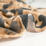 Jersey de polyviscose french terry imprimé léopard camel