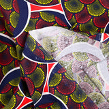 Cotton printed ethnic utrecht yellow and navy red background