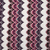 Raspberry, burgundy purple and white herringbone crochet knit