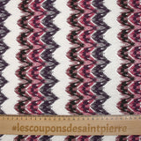Raspberry, burgundy purple and white herringbone crochet knit