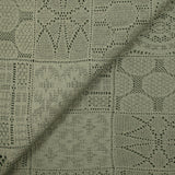 Square polycotton crochet effect lace knit in sage macramé