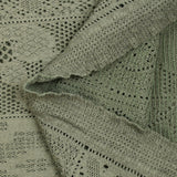 Square polycotton crochet effect lace knit in sage macramé