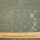 Square polycotton crochet effect lace knit in sage macramé