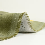 Velours de coton côtelé imprimé citron fond vert