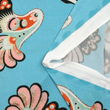 Jersey imprimé envolée fond bleu turquoise