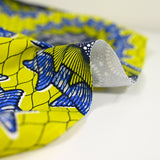 Zwolle blue ethnic print cotton yellow background