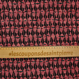 Coral polycotton tweed black background