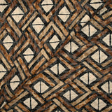 Jersey dévoré imprimé Kasaï marron et beige fond noir