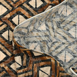 Jersey dévoré imprimé Kasaï marron et beige fond noir