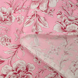 Coton imprimé fleurs fond rose
