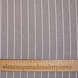 Viscose linen striped print, taupe background