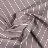 Viscose linen striped print, taupe background