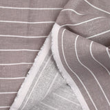 Viscose linen striped print, taupe background