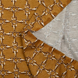 Jersey de viscose imprimé enchaîné fond ocre