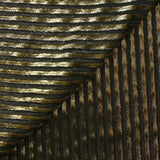 Velours de soie dévoré rayé Lurex fond noir