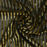 Velours de soie dévoré rayé Lurex fond noir