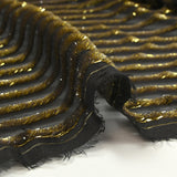 Velours de soie dévoré rayé Lurex fond noir