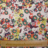 Coton fin imprimé primevère fond rose pâle