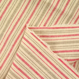 100% Red and gray striped linen