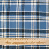 Blue steel and beige blue cotton flannel