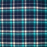 Turquoise and navy sam cotton flannel
