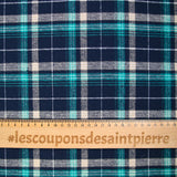 Turquoise and navy sam cotton flannel