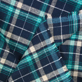 Turquoise and navy sam cotton flannel