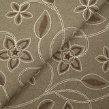Caban brodé fleurs fond beige chiné