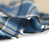 Blue steel and beige blue cotton flannel
