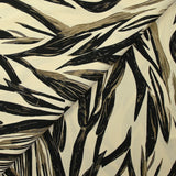 Twill de viscose imprimé feuillage taupe fond écru