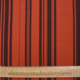 Coton fin imprimé rayures rouge orangé et marron