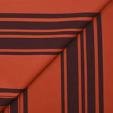 Coton fin imprimé rayures rouge orangé et marron
